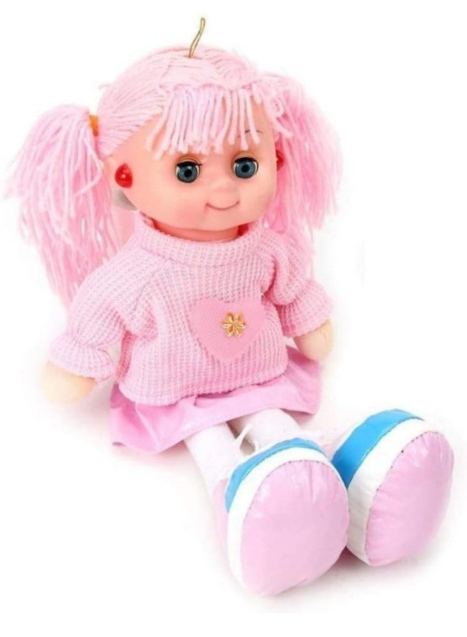 Manos Soft Plush Rag Doll with Red Yarn Hair, Heart Sweater, White Tights, Red and Green Sneakers (Stock Send AS PR Stock) Pack of 1 - Image 5